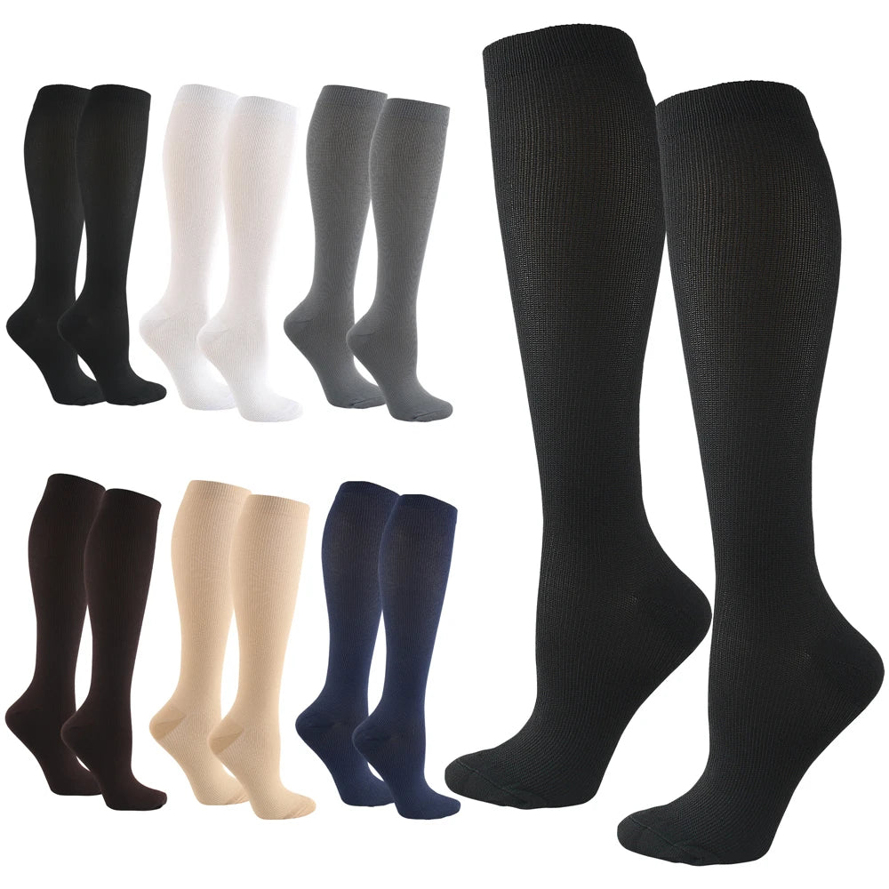 Travel compression socks for flights and circulation
