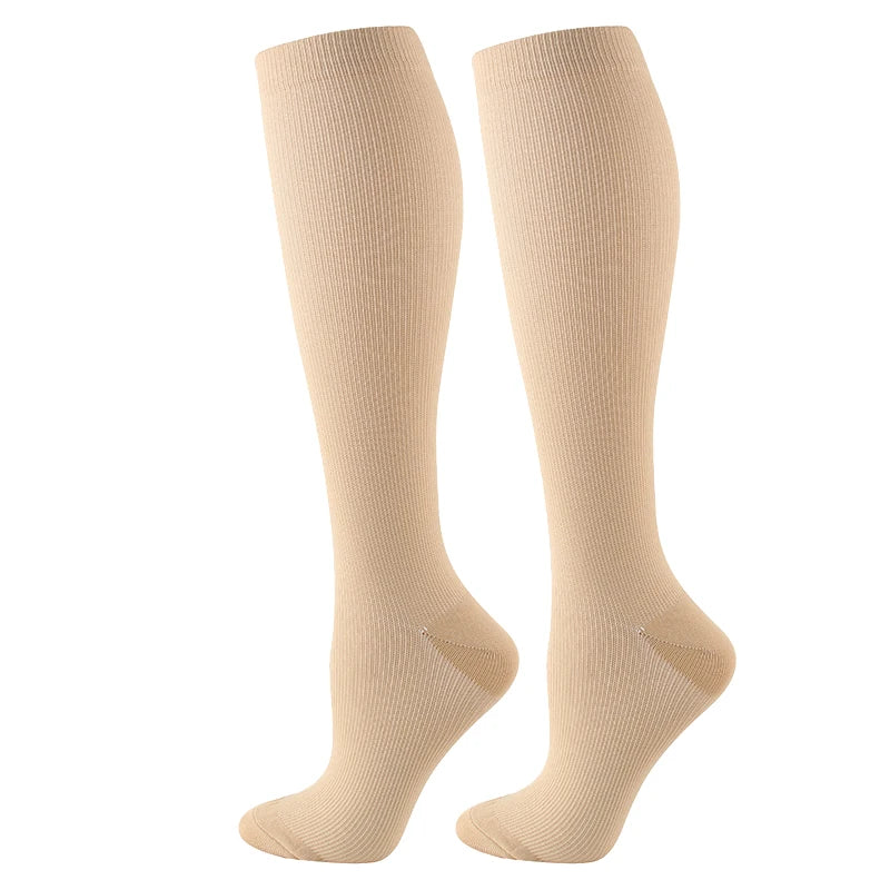 Travel compression socks for flights and circulation