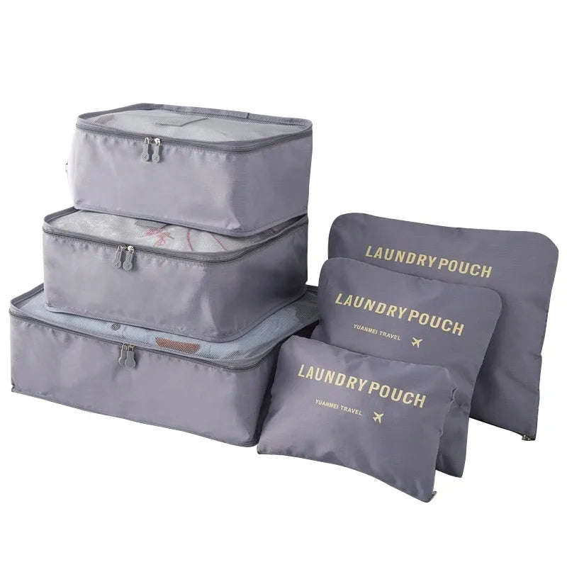 6-piece travel packing cubes luggage organizer set