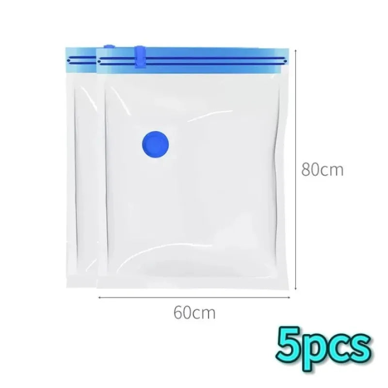 Travel Vacuum Compression Bags — Space-Saver Set of 5
