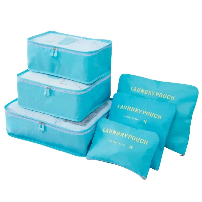 6-piece travel packing cubes luggage organizer set