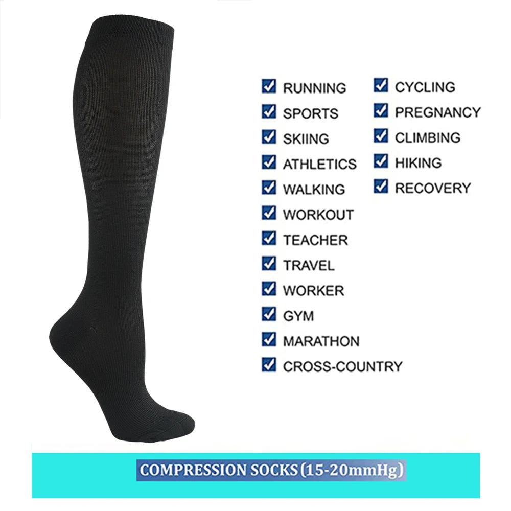 Travel compression socks for flights and circulation