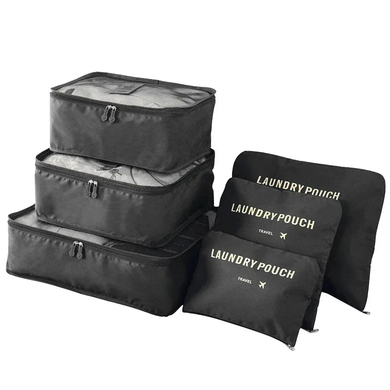 6-piece travel packing cubes luggage organizer set