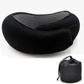 Compact memory foam travel neck pillow with carry pouch
