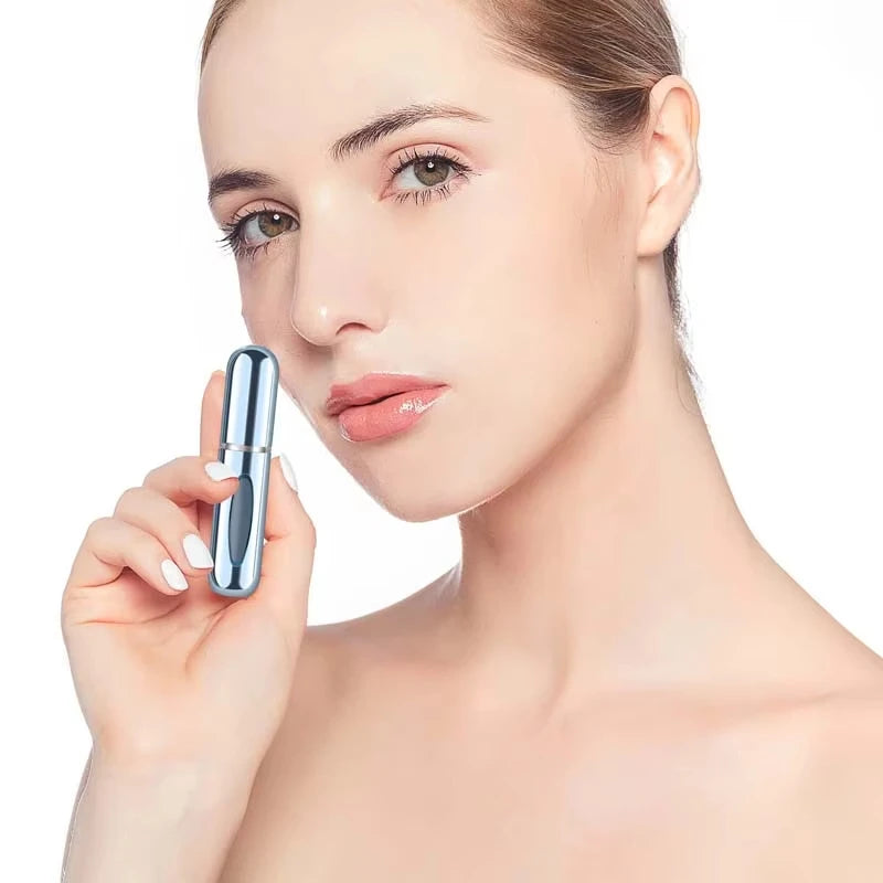 Aluminum refillable travel perfume atomizer