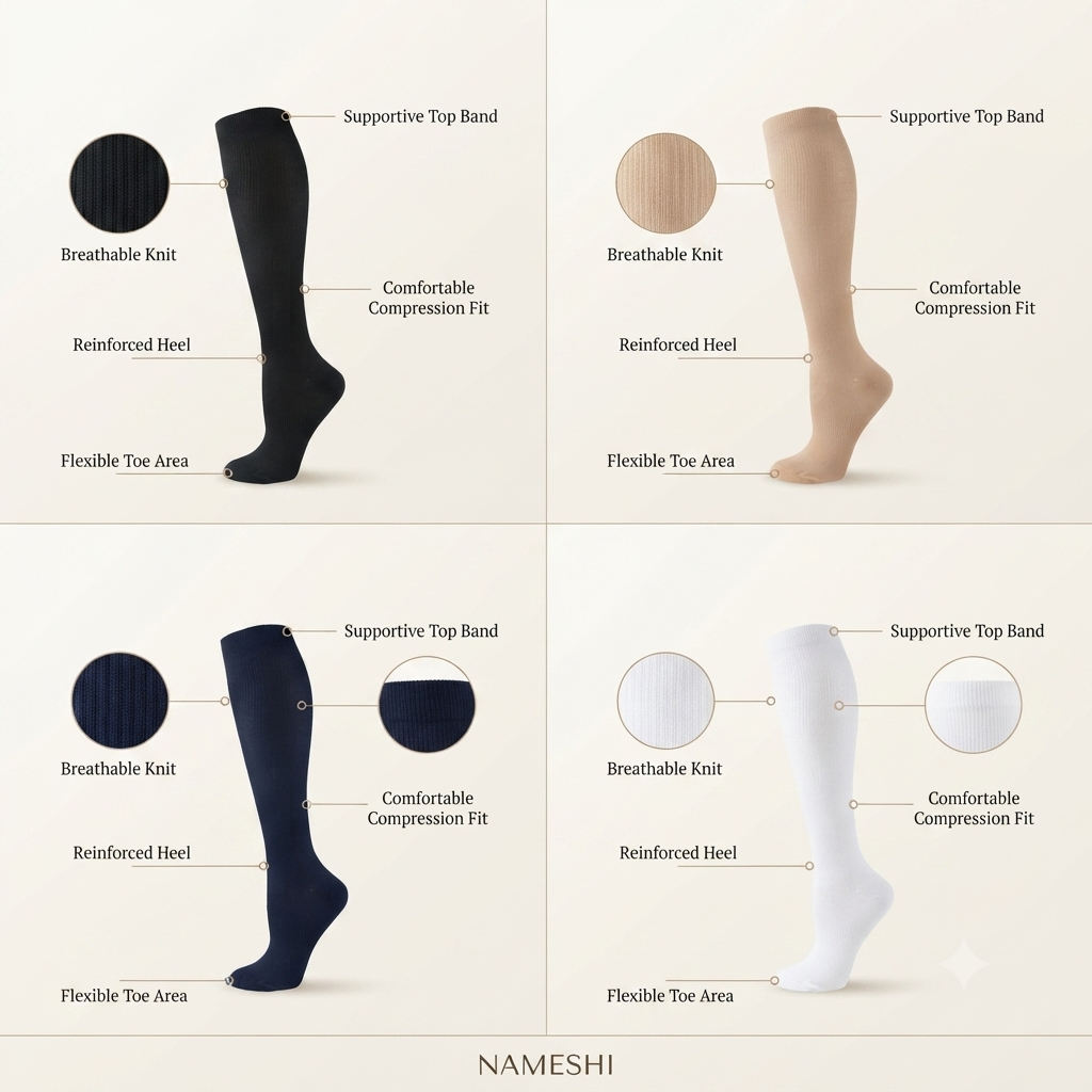Travel compression socks colors and features