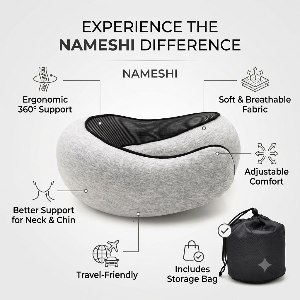Memory foam travel neck pillow — 4