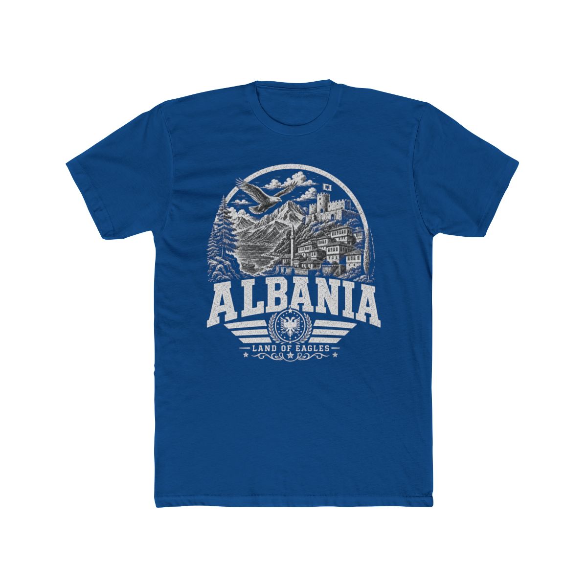 Albania Men's Tee — Solid Cool Blue