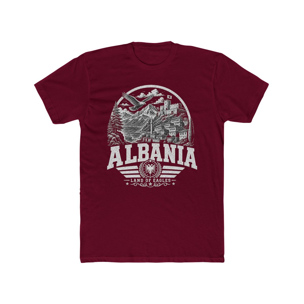 Albania Men's Tee — Solid Cardinal Red
