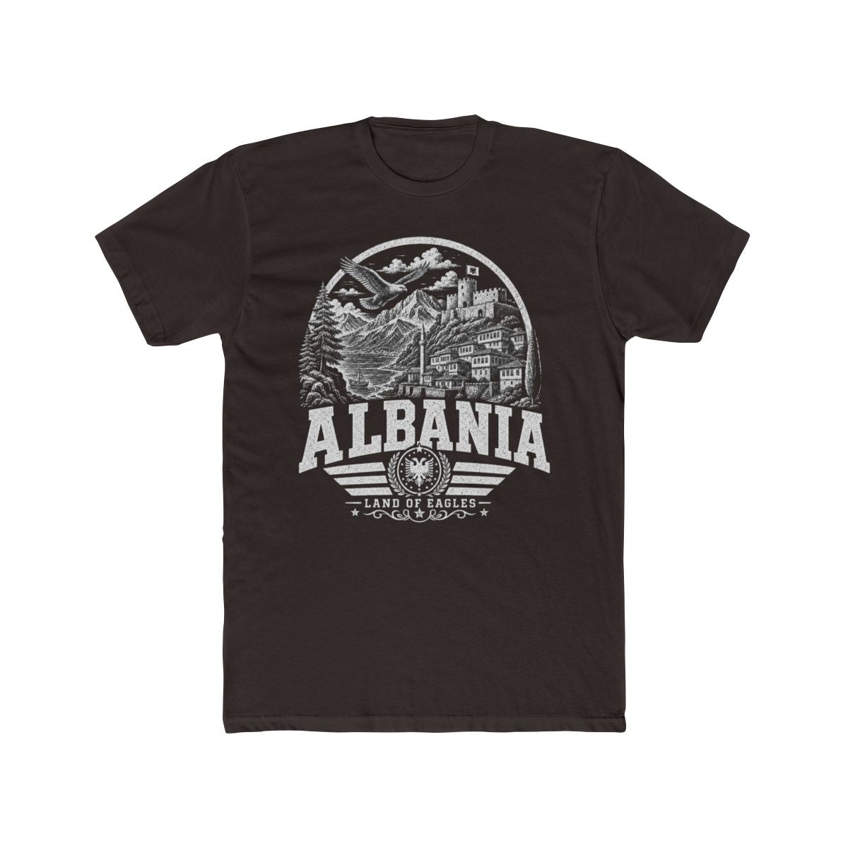 Albania Men's Tee — Solid Dark Chocolate