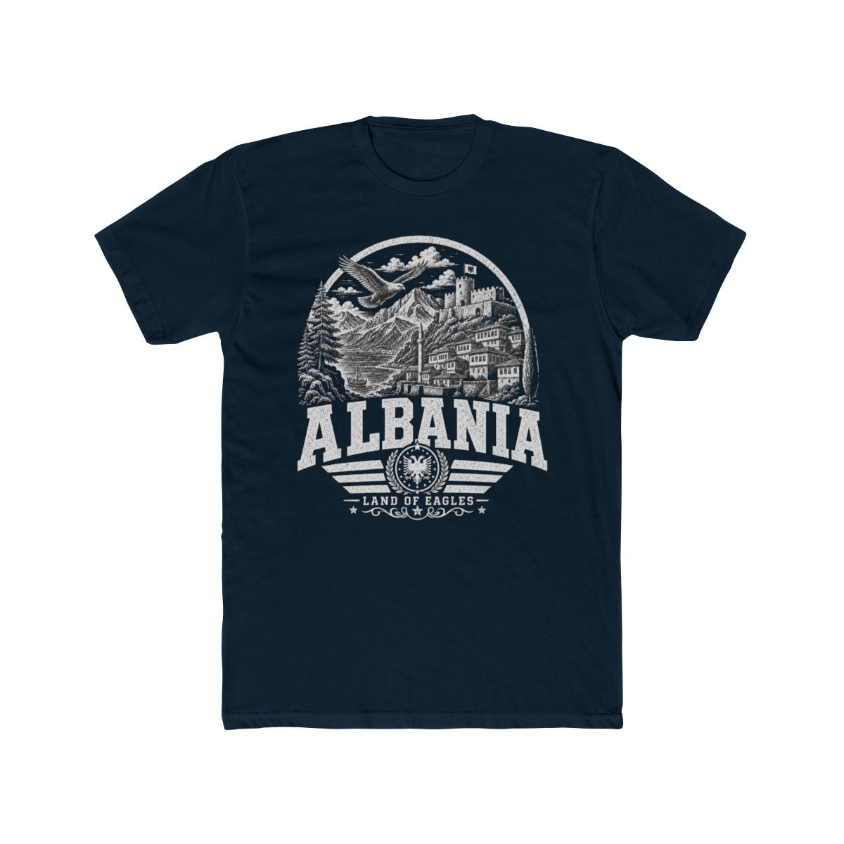 Albania Men's Tee — Solid Midnight Navy