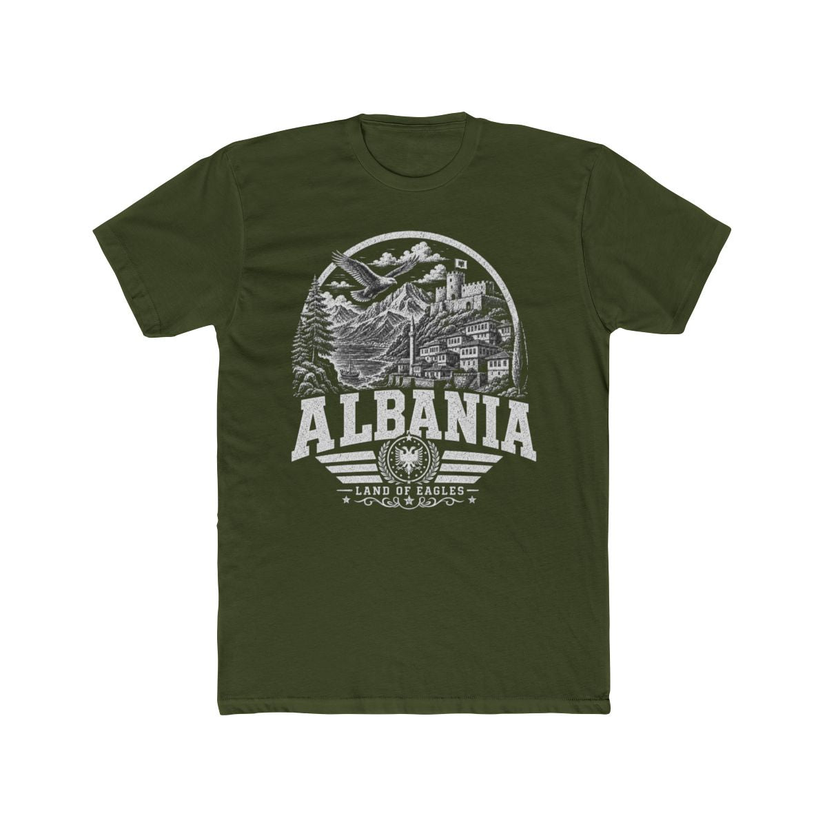 Albania Men's Tee — Solid Military Green