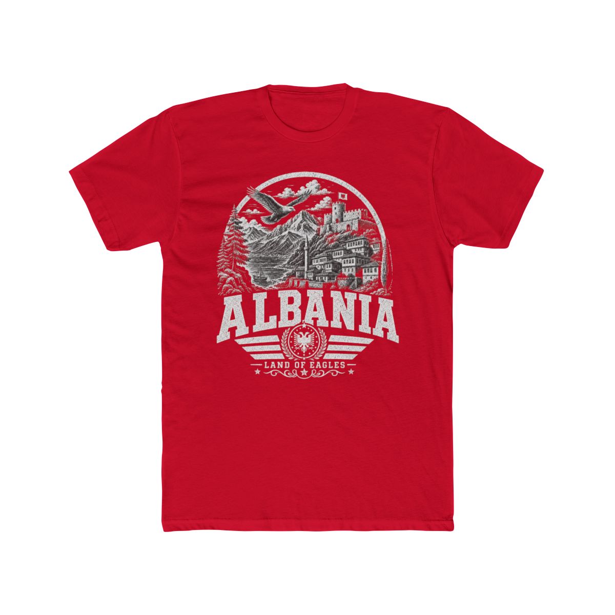 Albania Men's Tee — Solid Red