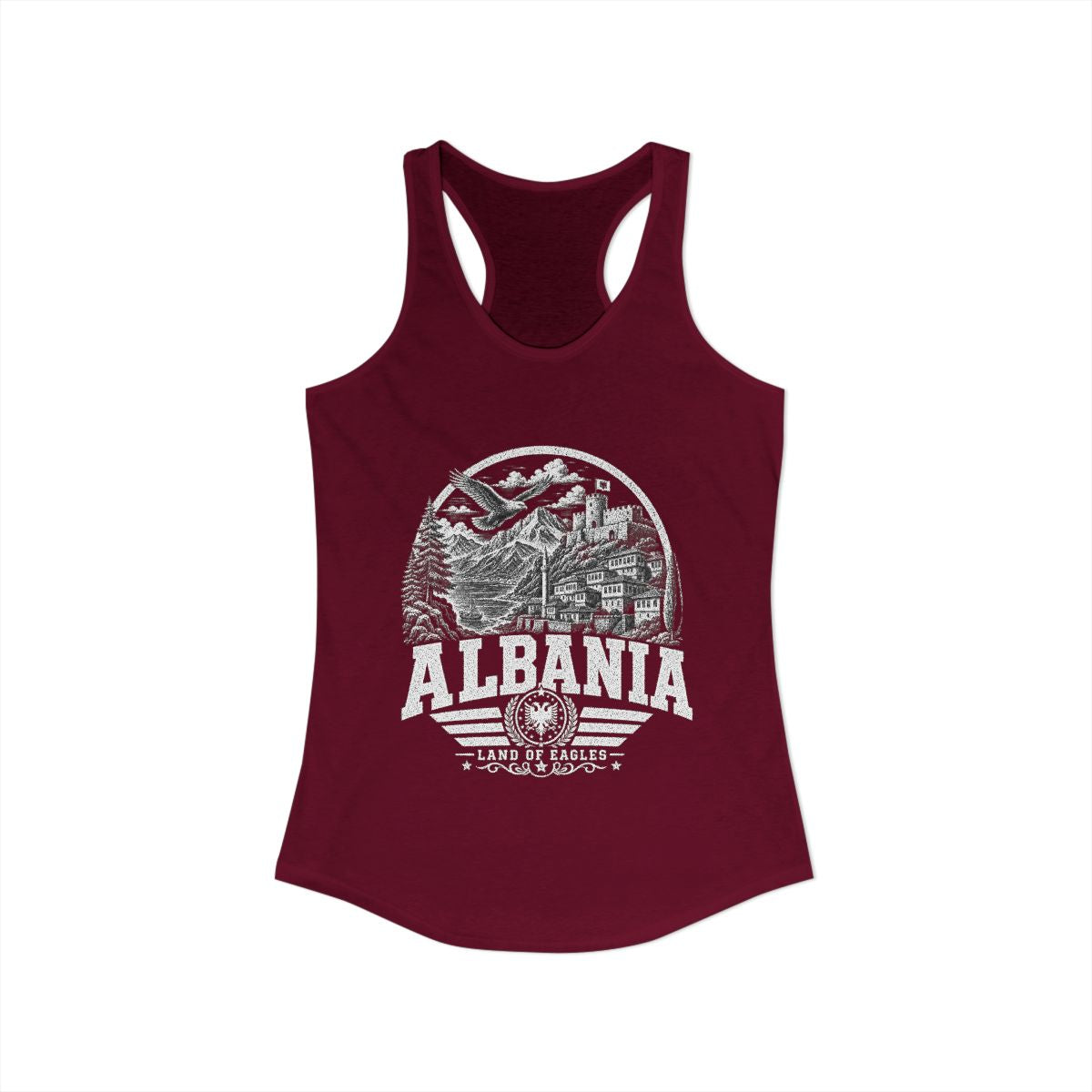 Albania Women's Tank Top — Solid Cardinal Red (front)