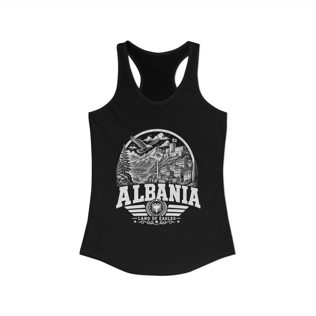Albania Women's Tank Top — Solid Black (front)