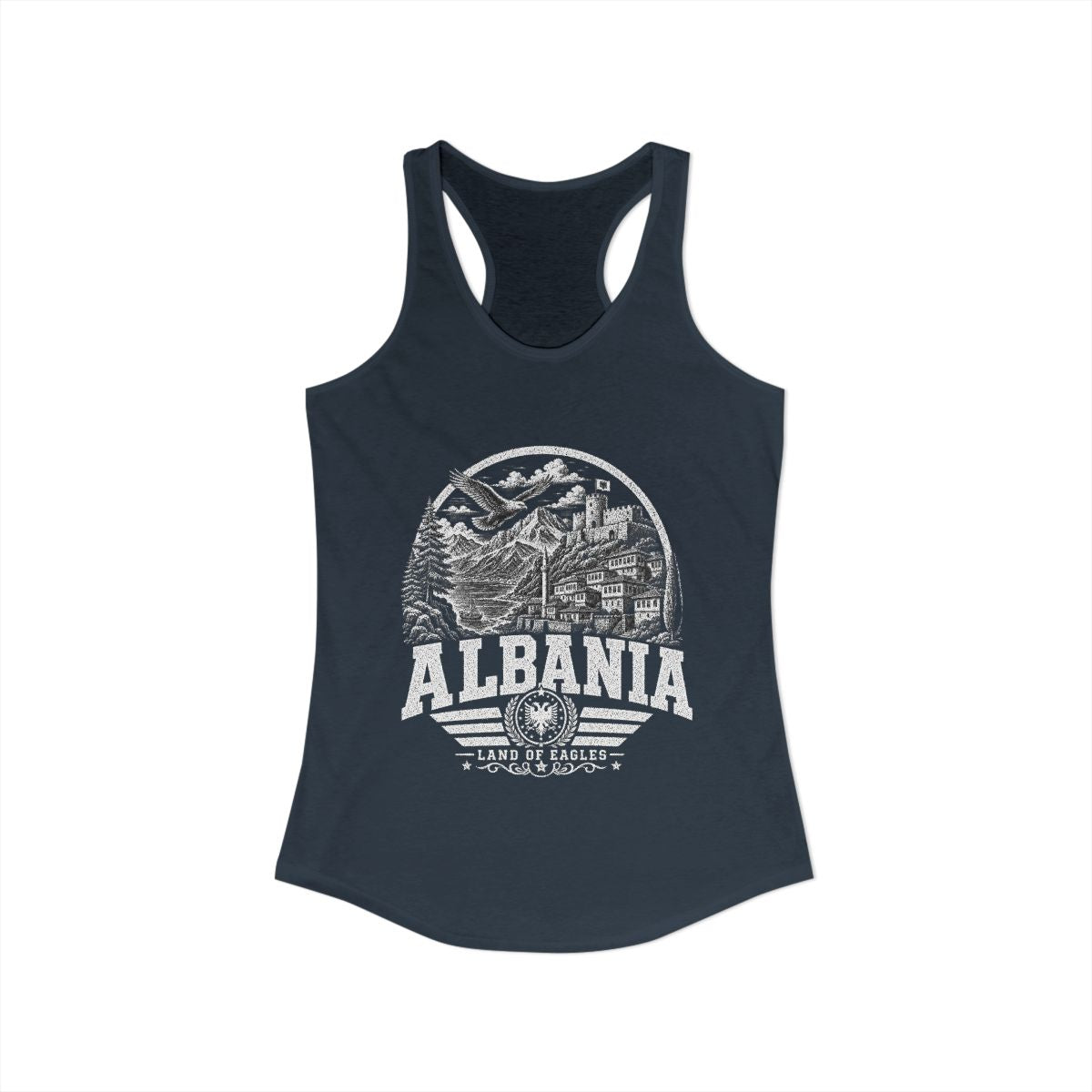 Albania Women's Tank Top — Solid Indigo (front)