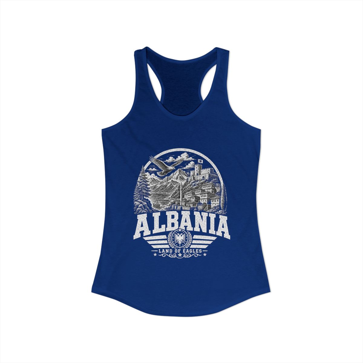 Albania Women's Tank Top — Solid Royal (front)