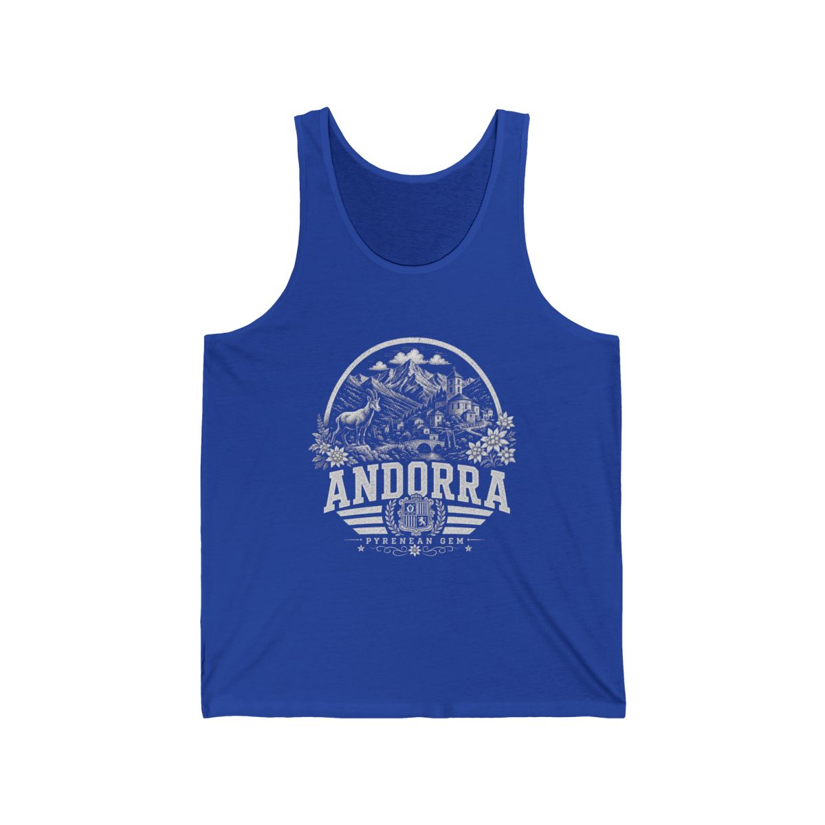 Andorra Men's Tank Top — True Royal (front)