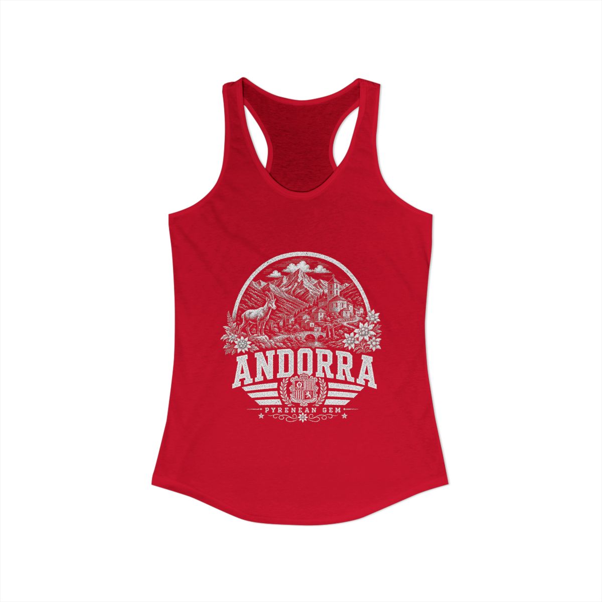 Andorra Women's Tank Top — Solid Red (front)