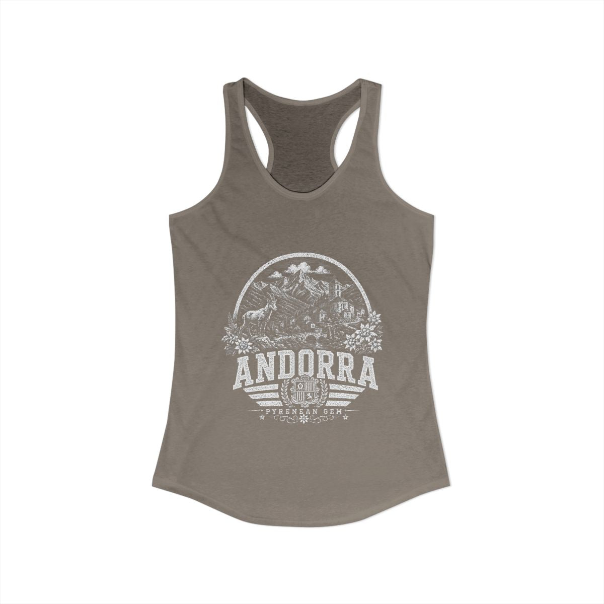 Andorra Women's Tank Top — Solid Warm Gray (front)