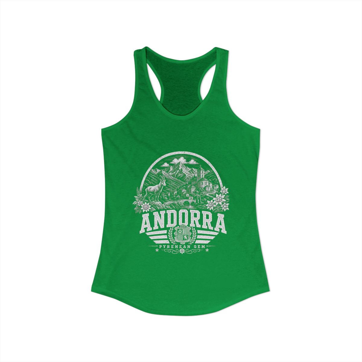 Andorra Women's Tank Top — Solid Kelly Green (front)