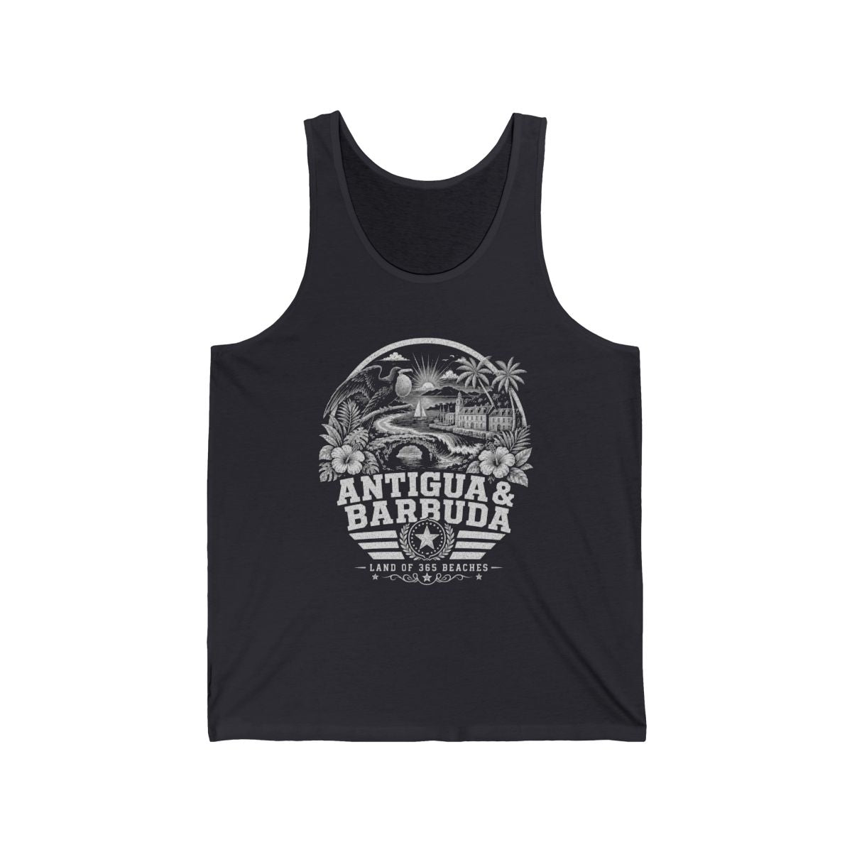 Antigua y Barbuda Men's Tank Top — Dark Grey (front)