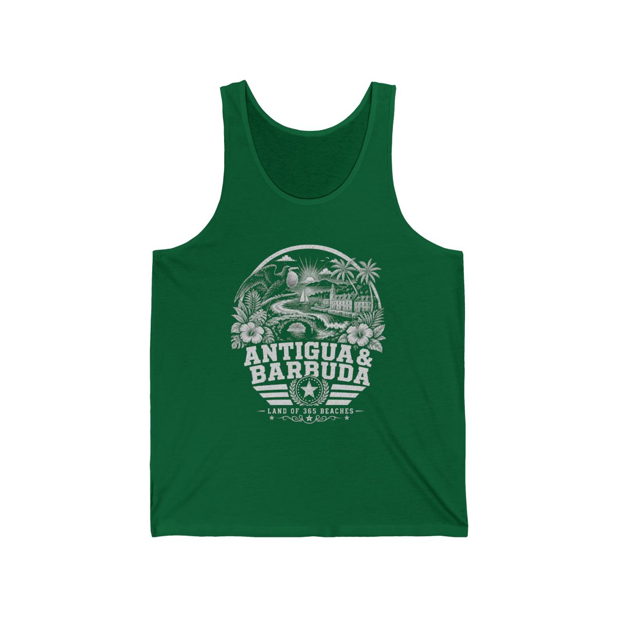Antigua y Barbuda Men's Tank Top — Kelly (front)