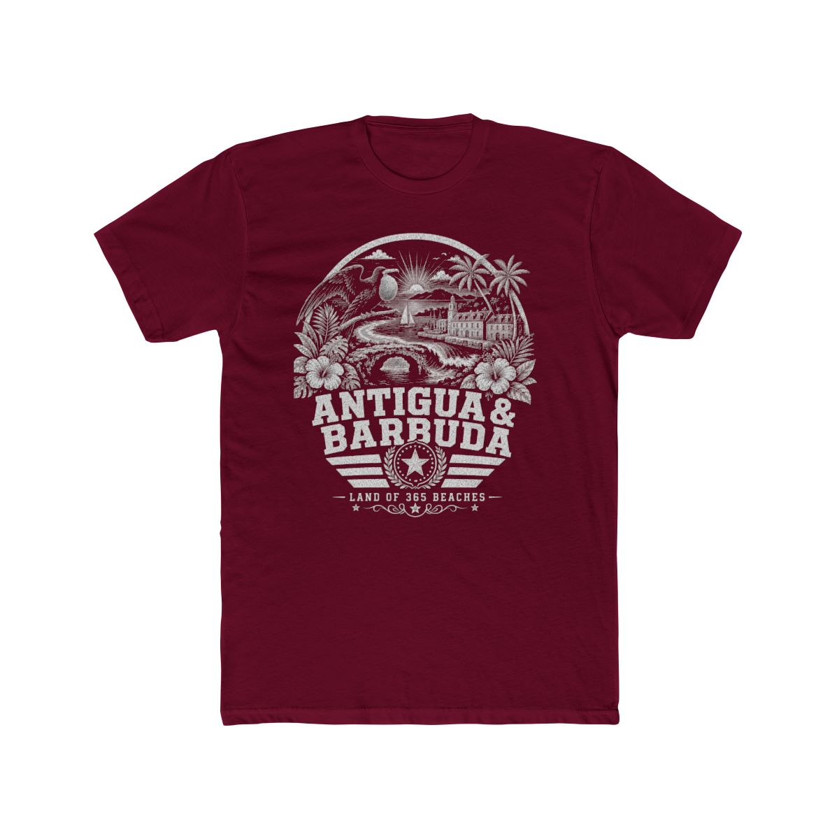 Antigua y Barbuda Men's Tee — Solid Cardinal Red
