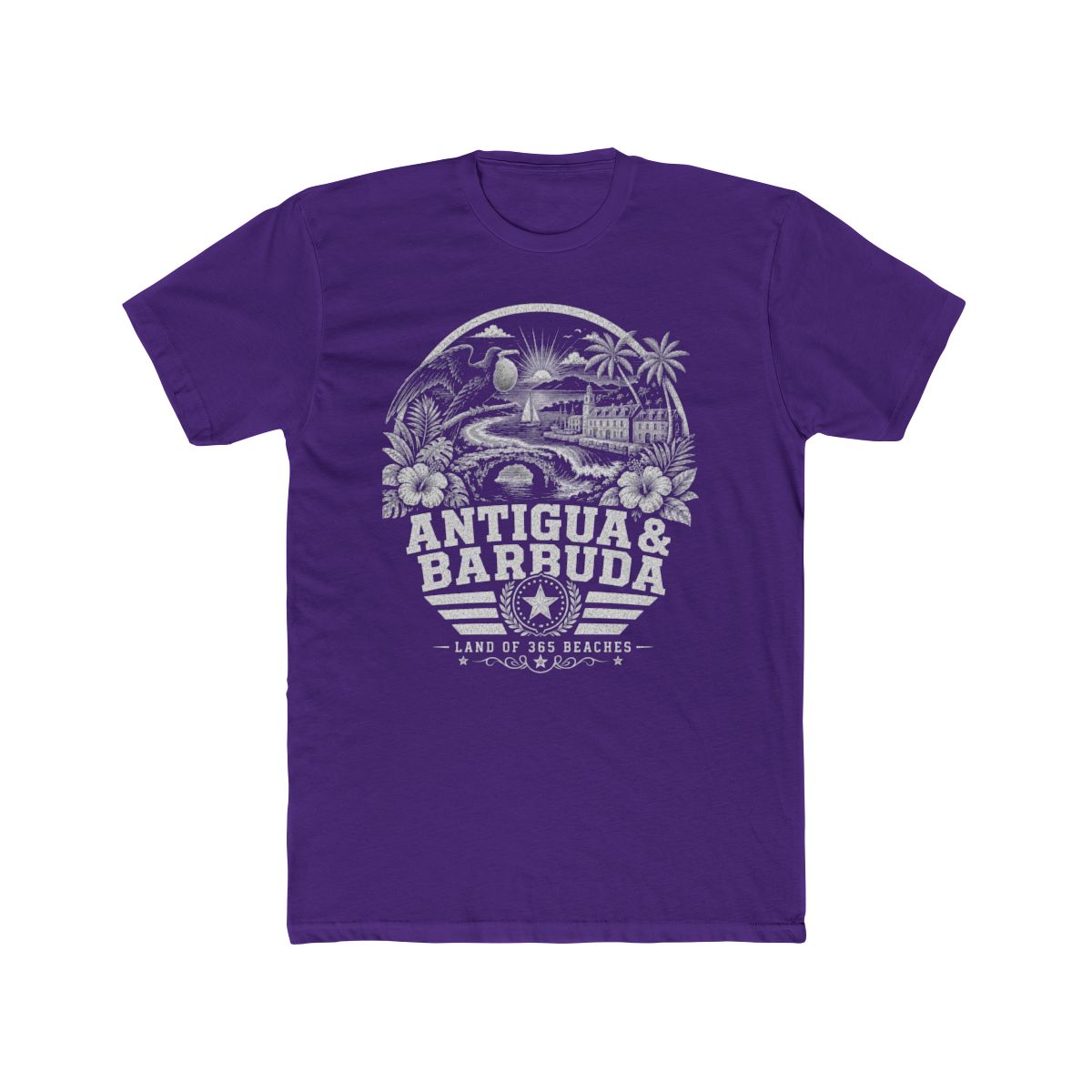 Antigua y Barbuda Men's Tee — Solid Purple Rush