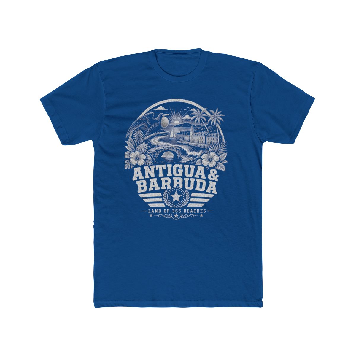 Antigua y Barbuda Men's Tee — Solid Cool Blue