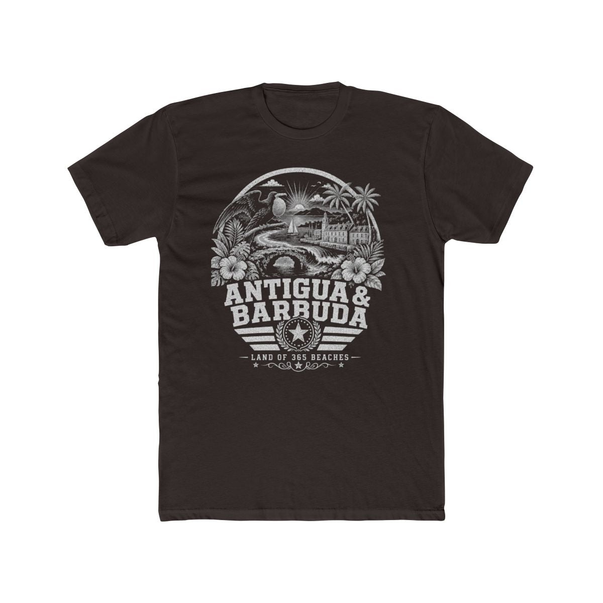 Antigua y Barbuda Men's Tee — Solid Dark Chocolate