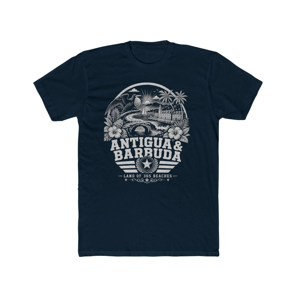 Antigua y Barbuda Men's Tee — Solid Midnight Navy