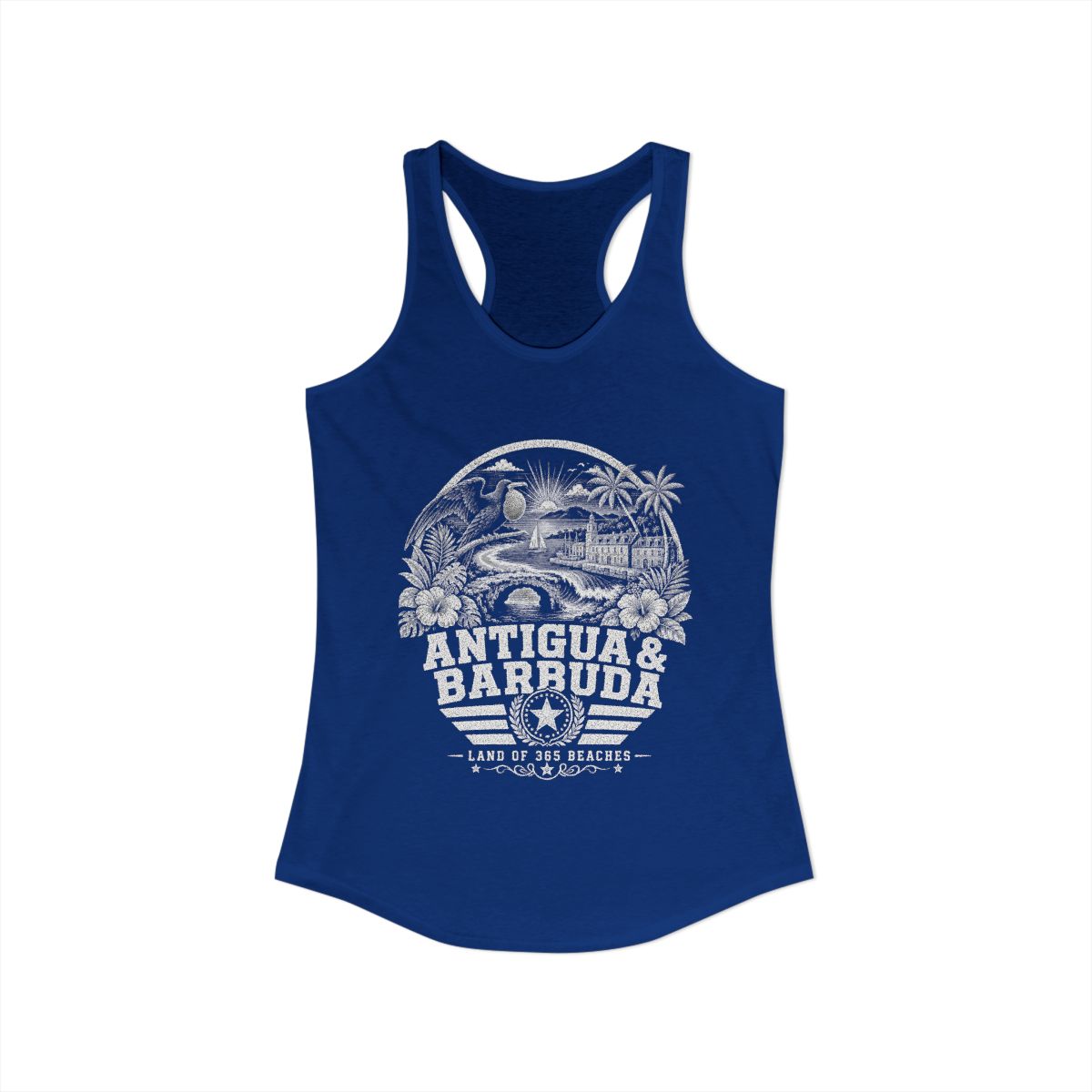 Antigua y Barbuda Women's Tank Top — Solid Royal (front)