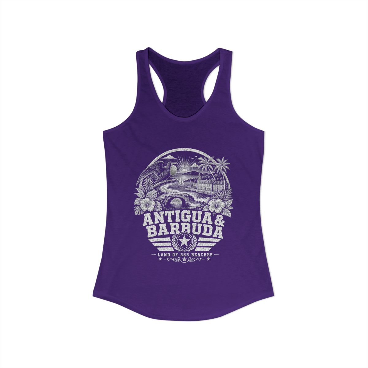 Antigua y Barbuda Women's Tank Top — Solid Purple Rush (front)