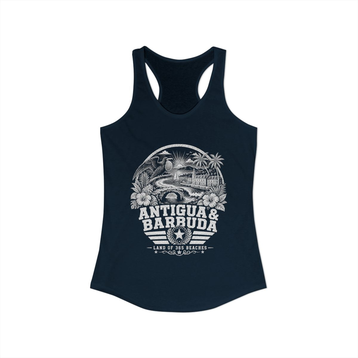 Antigua y Barbuda Women's Tank Top — Solid Midnight Navy (front)