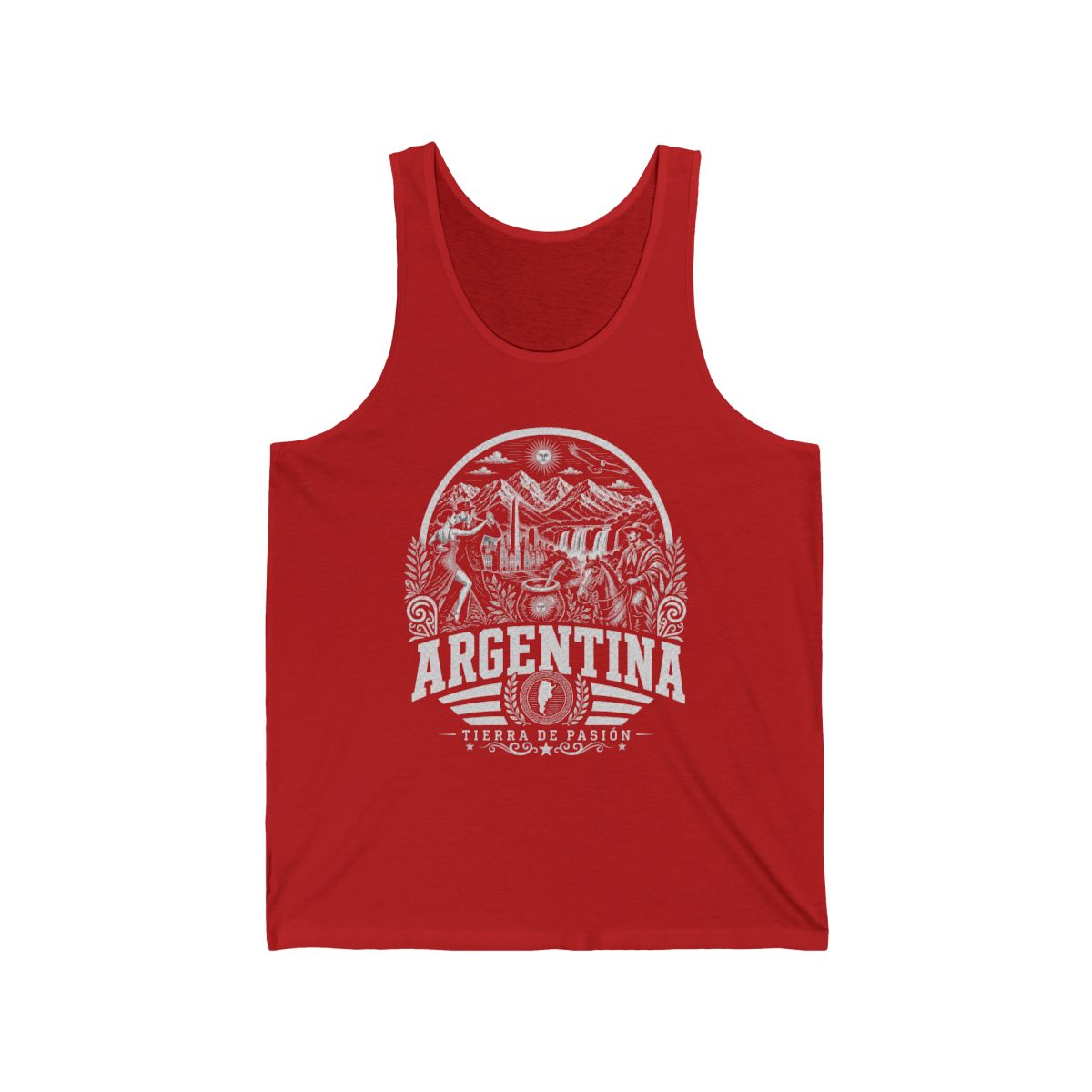 Argentina Men's Tank Top — Red (front)