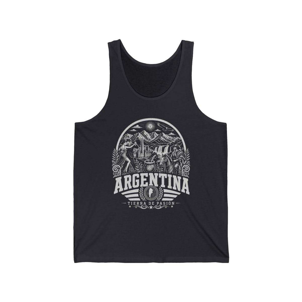 Argentina Men's Tank Top — Dark Grey (front)