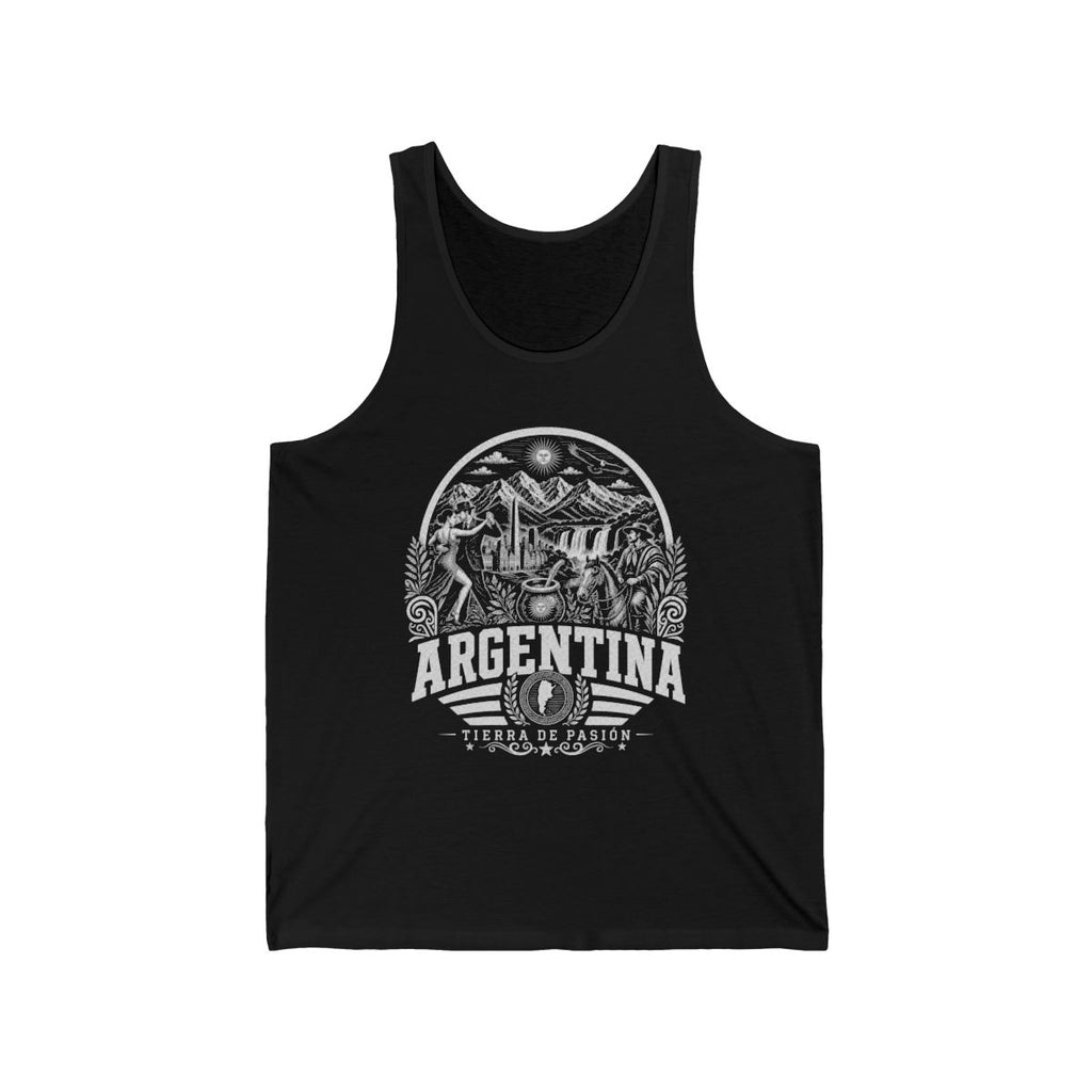 Argentina Men's Tank Top — Black (front)