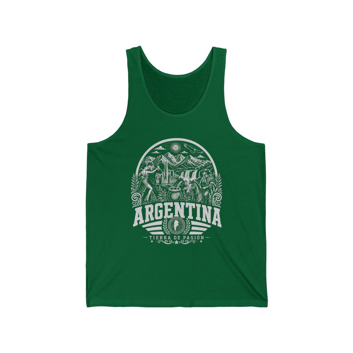 Argentina Men's Tank Top — Kelly (front)