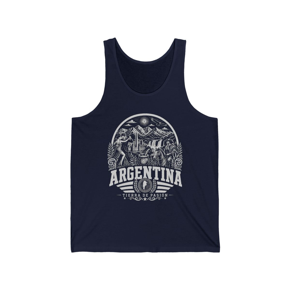 Argentina Men's Tank Top — Navy (front)