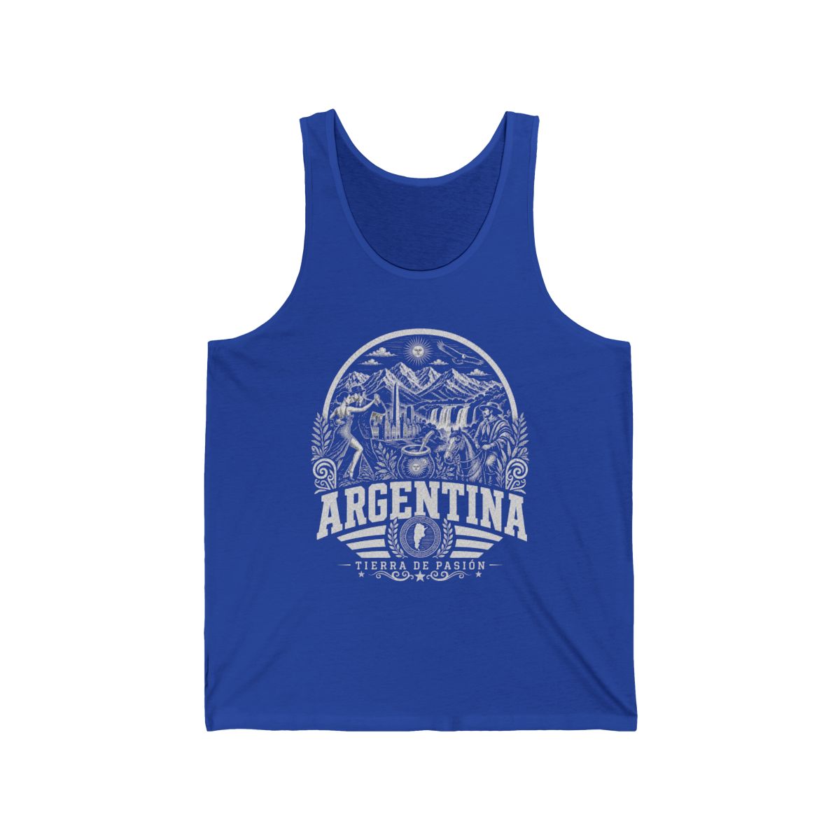 Argentina Men's Tank Top — True Royal (front)