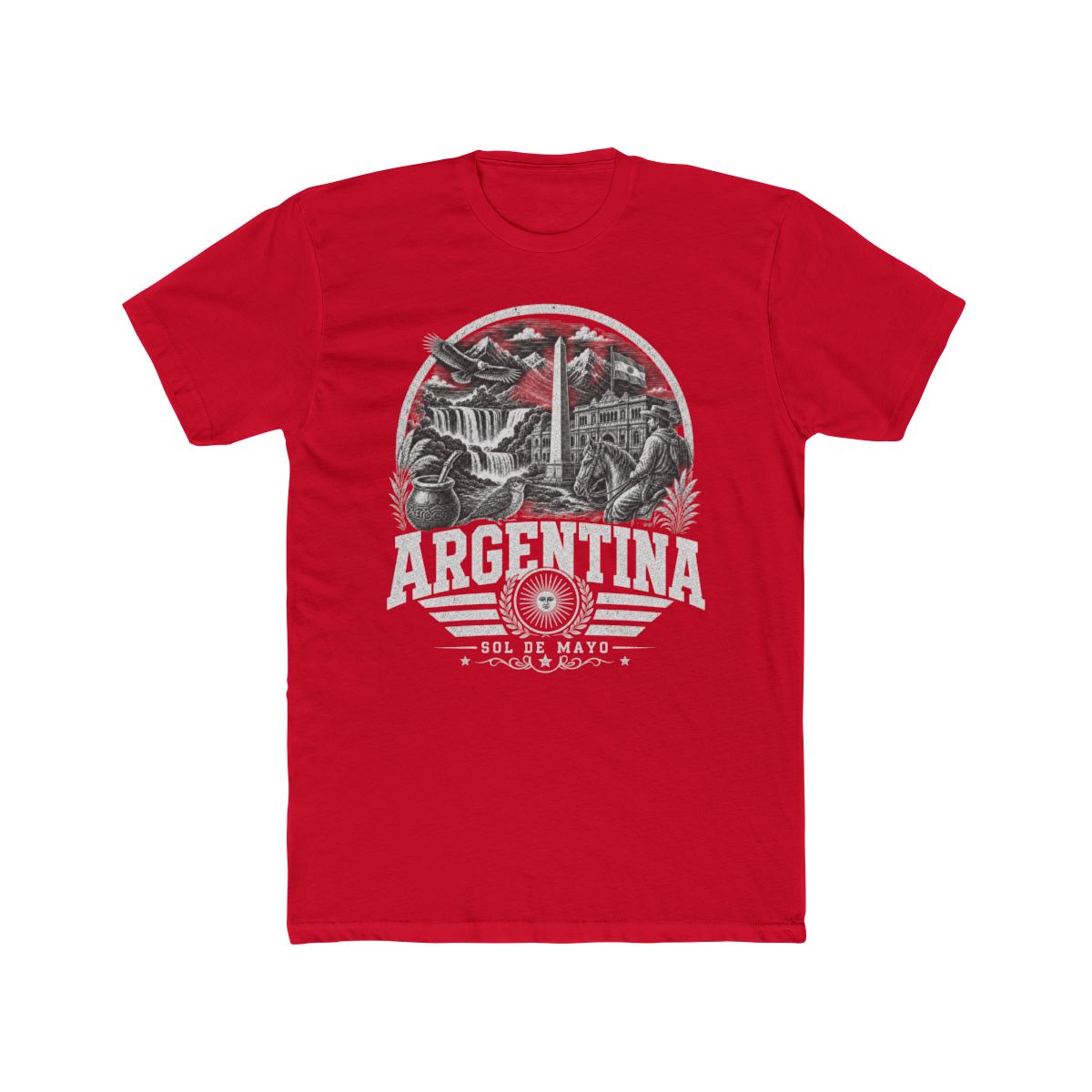 Argentina Men's Tee — Solid Red