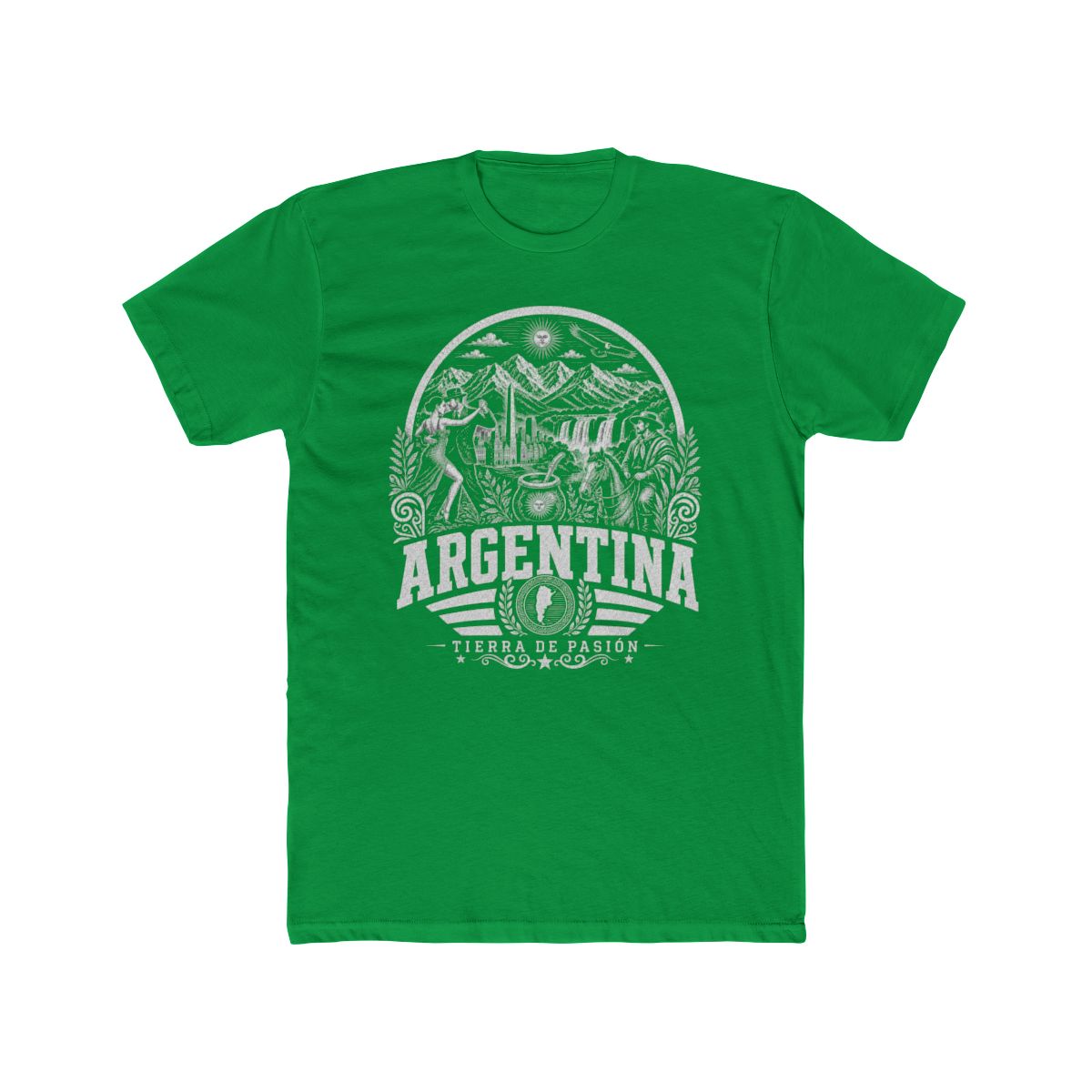 Argentina Men's Tee — Solid Kelly Green