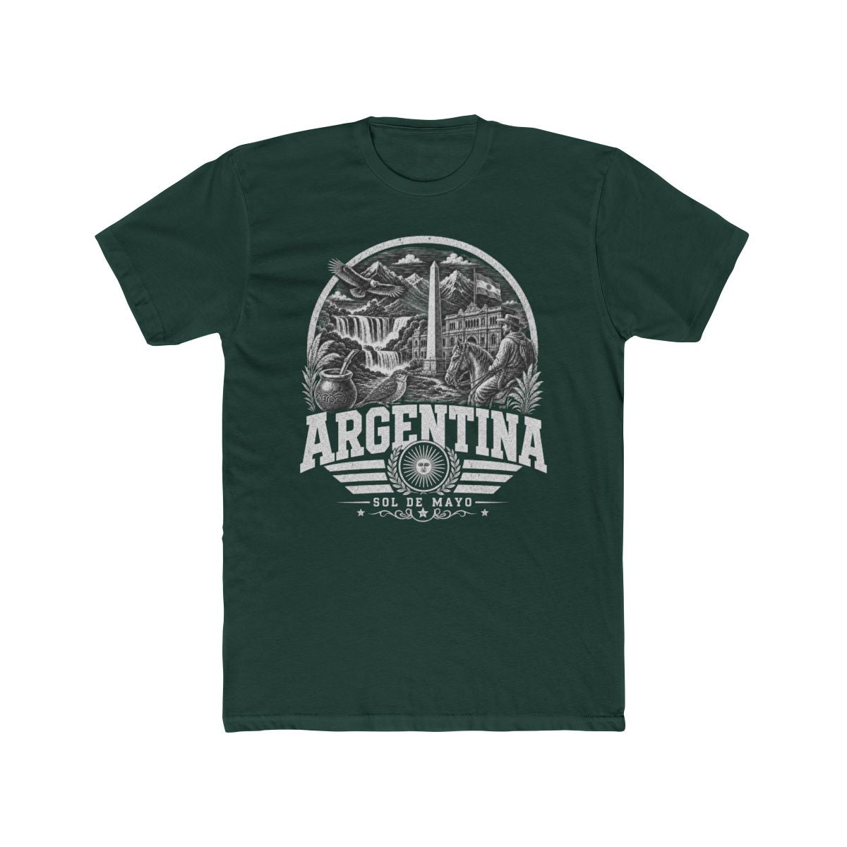 Argentina Men's Tee — Solid Forest Green