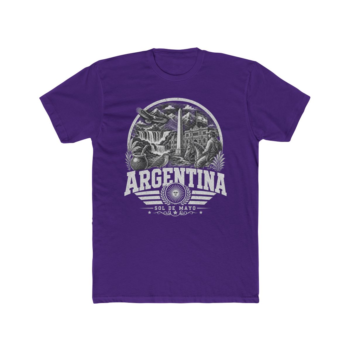 Argentina Men's Tee — Solid Purple Rush