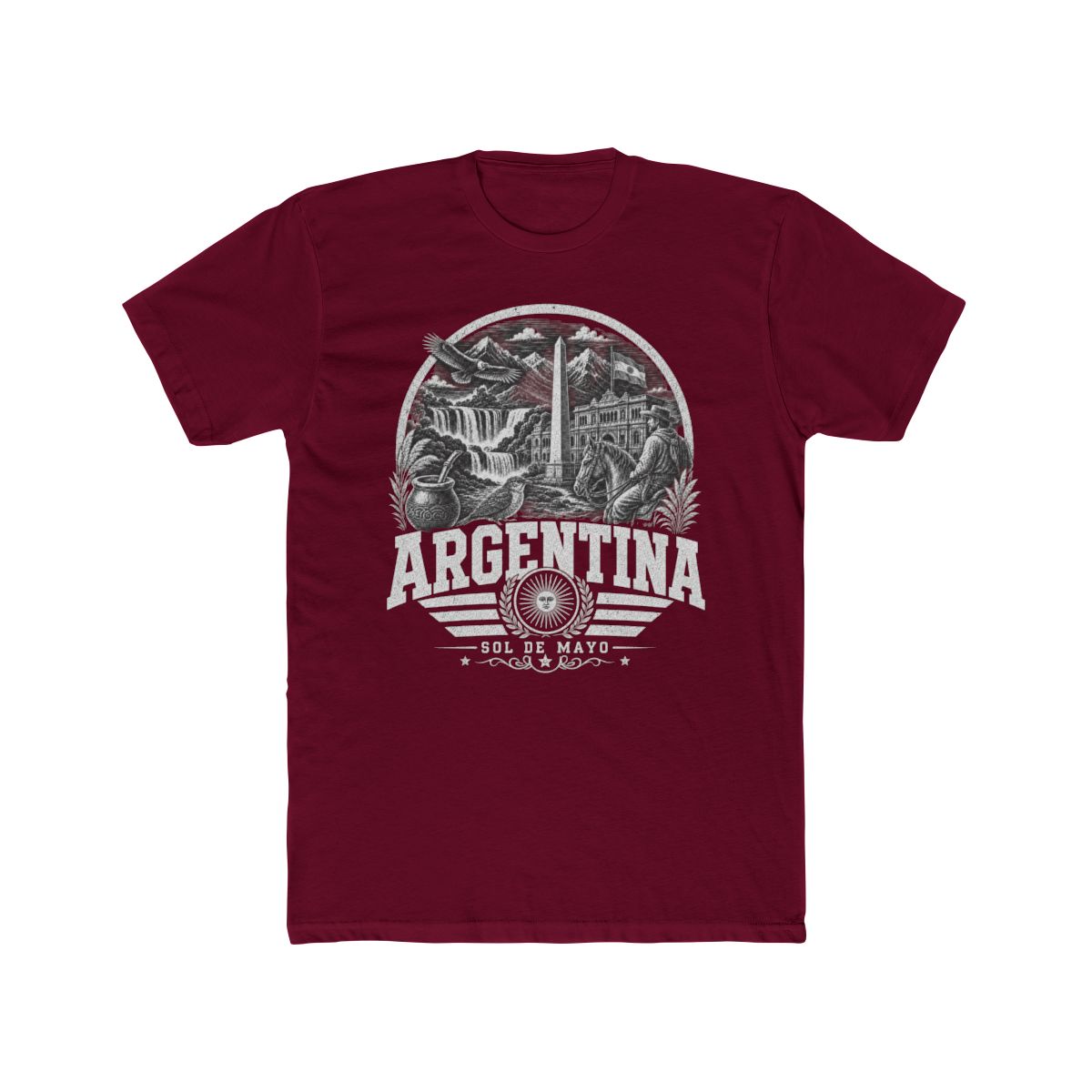 Argentina Men's Tee — Solid Cardinal Red