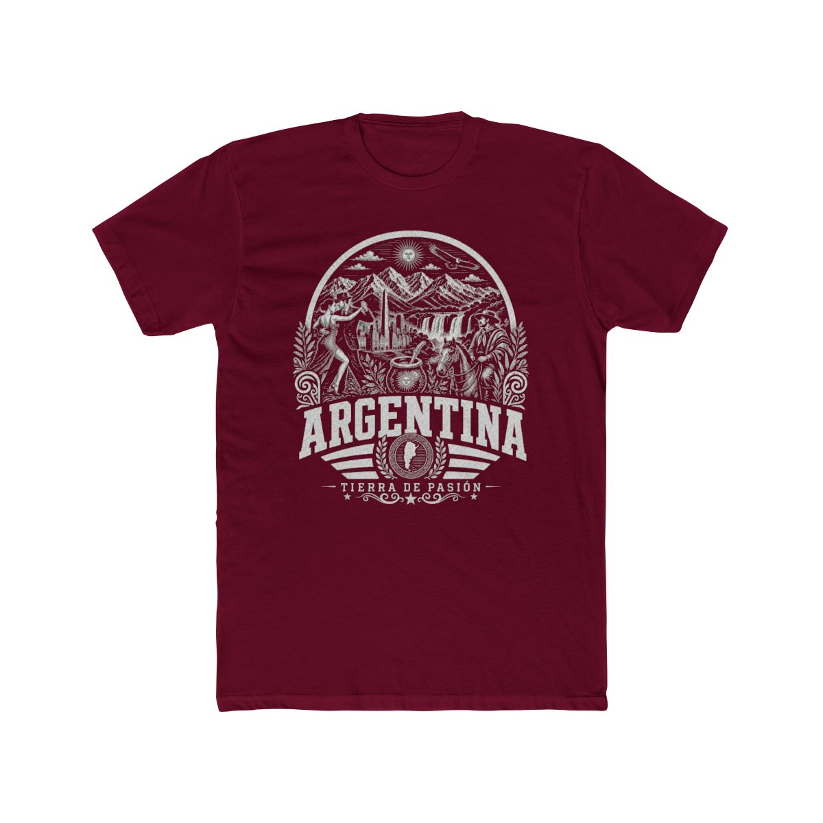 Argentina Men's Tee — Solid Cardinal Red