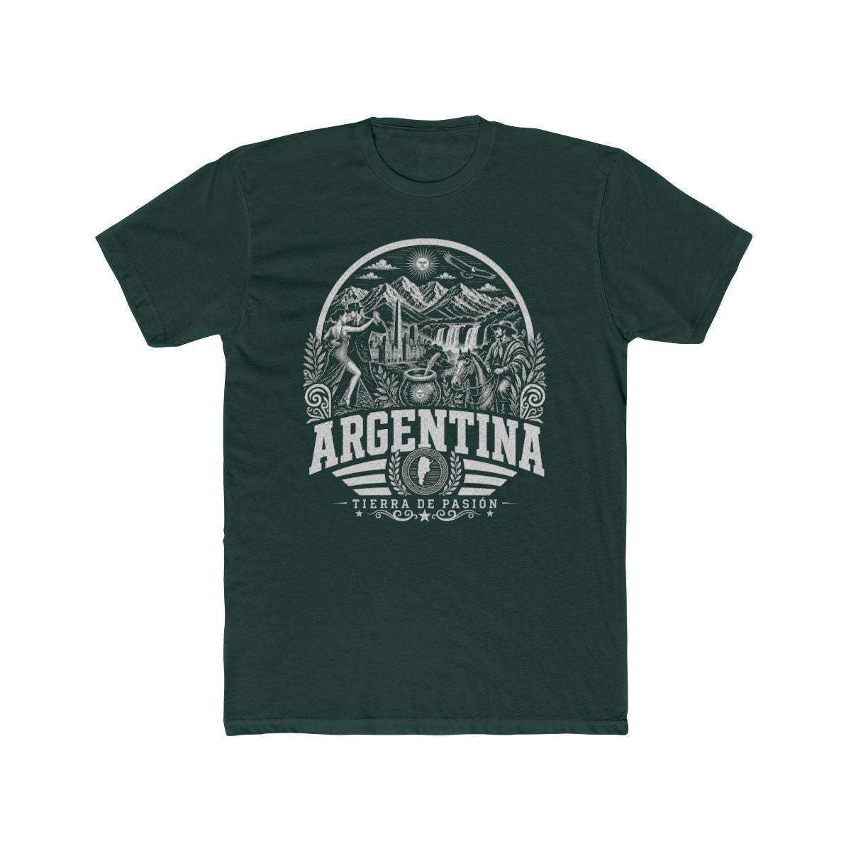 Argentina Men's Tee — Solid Forest Green