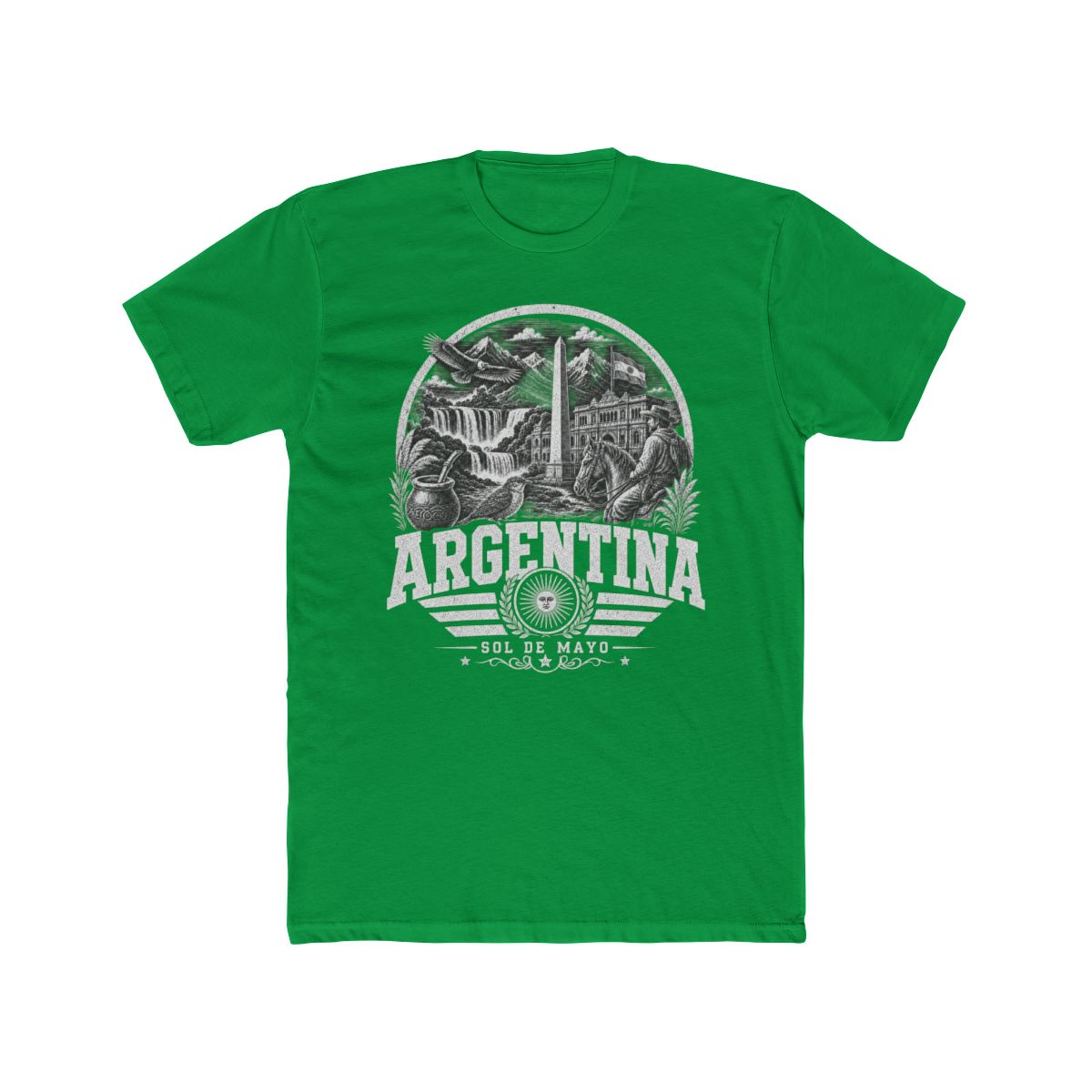 Argentina Men's Tee — Solid Kelly Green