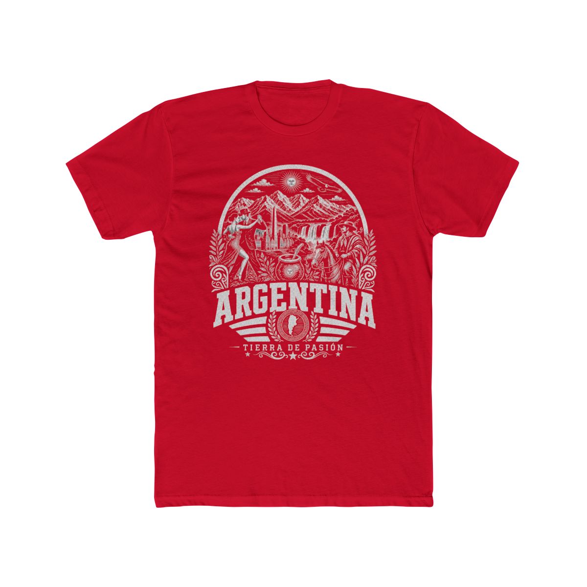Argentina Men's Tee — Solid Red